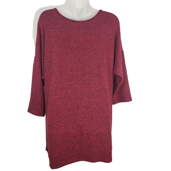 Torrid Women Tee 2 Relaxed Fit Super Soft Plush V-Neck Drop Shoulder Long Sleeve - Picture 2 of 11